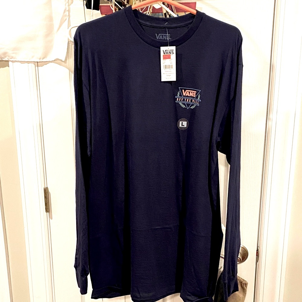 Vans Navy Blue Salmon Long Sleeve Tee